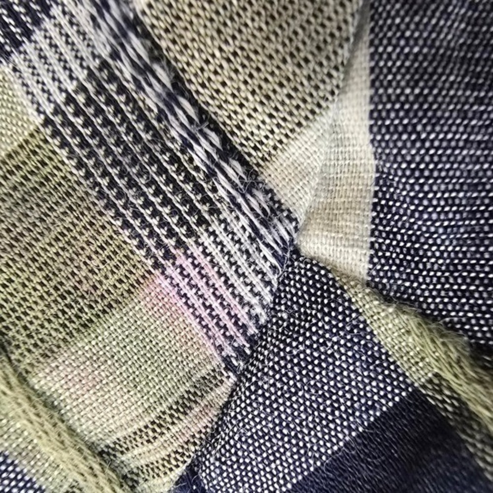 Veronica Beard Plaid Ruched Front Shirt Dress Navy Olive Green Size 2 - Picture 8 of 11